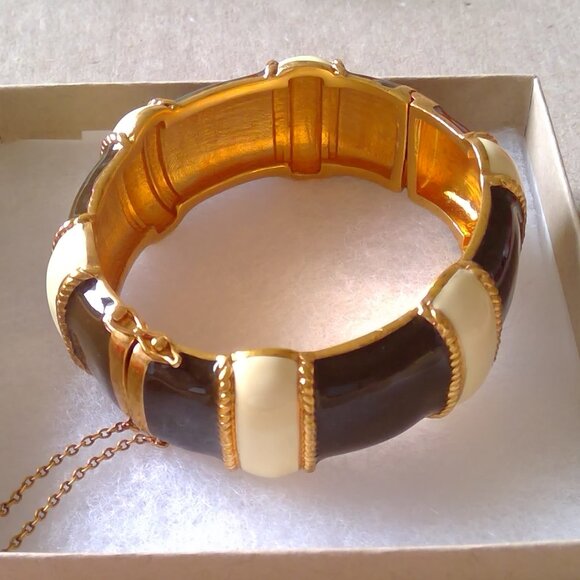 J Crew Factory Enamel Bracelet with Dainty Chain - Picture 2 of 12